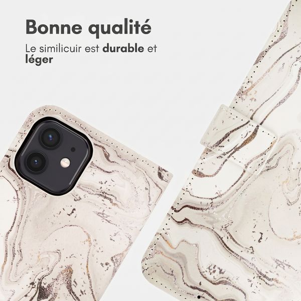 imoshion Étui de télephone portefeuille Design Apple iPhone 11 - Sandy Marble