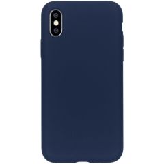 Accezz Coque Liquid Silicone Apple iPhone X / Xs - Bleu foncé