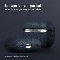 Accezz Coque en Cuir véritable Apple AirPods Pro 2 - Bleu foncé