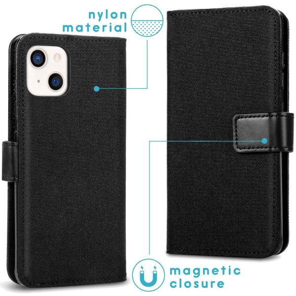 imoshion Étui de téléphone portefeuille Luxe Canvas iPhone 13 - Noir