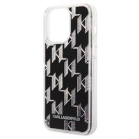 Karl Lagerfeld Coque arrière Liquid Glitter Monogram iPhone 14 Pro Max - Noir