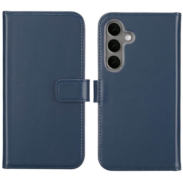 Selencia Étui de téléphone portefeuille en cuir véritable Samsung Galaxy S25 Plus - Bleu