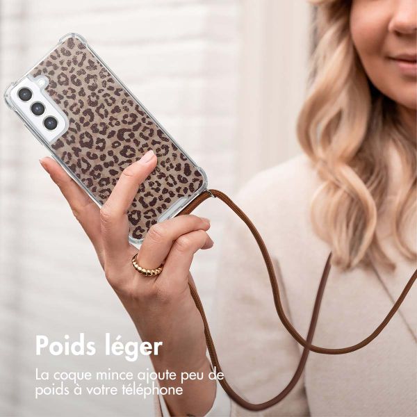 imoshion Coque Design avec cordon Samsung Galaxy S21 FE - Leopard Mood