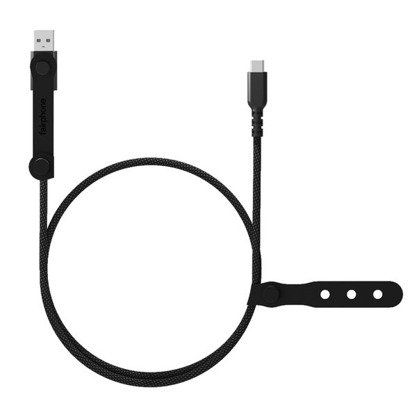 Fairphone Câble de recharge LongLife USB-C vers USB-C/USB-A - 240W - 1 mètre - Noir