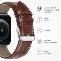 imoshion Bracelet Cuir Crocodile Apple Watch Series 1 á 9 / SE (38/40/41 mm) | Series 10 / 11 (42 mm) - Brun