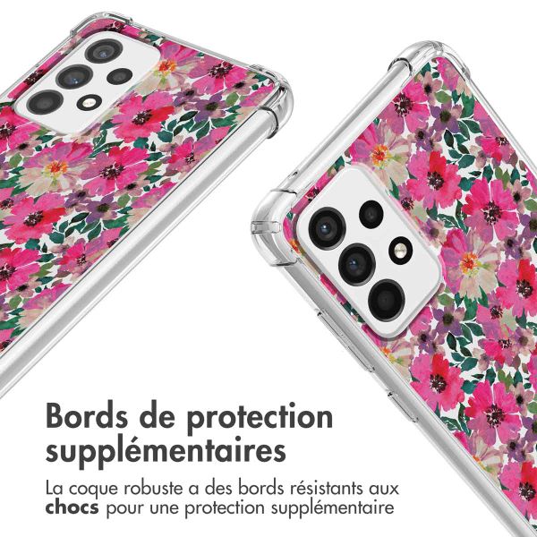 imoshion Coque Design avec cordon Samsung Galaxy A53 - Flower Water