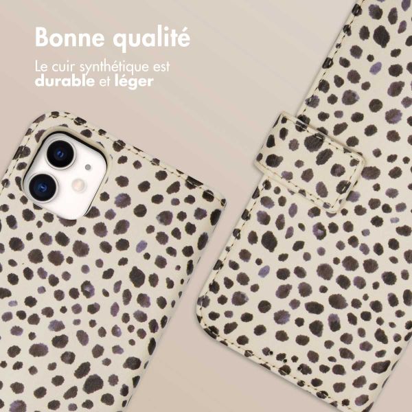 imoshion Étui de télephone portefeuille Design Apple iPhone 11 - Black And White Dots