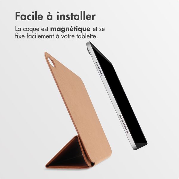 Accezz Coque tablette trifold en cuir Apple iPad 11 (2025) 11 pouces A16 / iPad 10 (2022) 10.9 pouces - Cognac