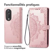 imoshion Etui de téléphone portefeuille Mandala Honor 90 Pro - Rose Dorée