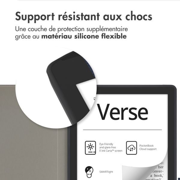 imoshion Étui de liseuse portefeuille Slim Soft Pocketbook Verse / Verse Pro / Verse Pro Color / Vivlio Light / Light HD - Bleu foncé