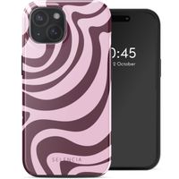 Selencia Coque arrière Vivid avec MagSafe Apple iPhone 15 - Wavy Swirl Pink Plum