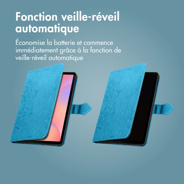 imoshion Coque tablette Samsung Galaxy Tab S9 11.0 pouces / S10 Lite / S10 FE / S9 FE 10.9 pouces - Turquoise