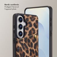 Selencia Coque de télephone Nova avec cordon et porte-cartes Samsung Galaxy S26 - Leopard