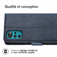 imoshion Étui de téléphone portefeuille Luxe Motorola Moto G22 - Bleu foncé