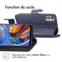 imoshion Étui de téléphone portefeuille Luxe Motorola Moto E32 / E32s - Bleu foncé