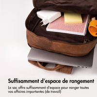 Accezz Leather Sac à dos ordinateur 16 pouces - Cognac