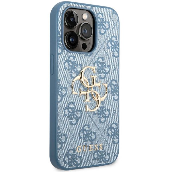 Guess Coque 4G Metal Logo Backcover iPhone 14 Pro - Bleu