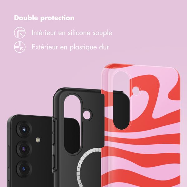 Selencia Coque arrière Vivid avec MagSafe Samsung Galaxy S25 - Dream Swirl Pink