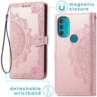 imoshion Etui de téléphone portefeuille Mandala Motorola Moto G71 - Rose Dorée