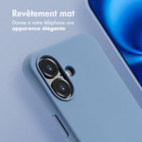 imoshion Coque arrière Color avec cordon amovible et MagSafe Apple iPhone 16 - Ash Blue