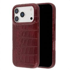 Selencia Coque arrière Croco avec MagSafe Apple iPhone 17 Pro Max - Burgundy