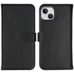 Selencia Étui de téléphone portefeuille en cuir véritable iPhone 15 Plus - Noir