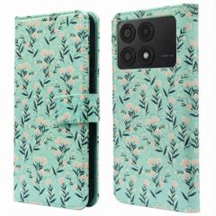 imoshion Étui de télephone portefeuille Design Xiaomi Poco X6 Pro - Blue Flowers