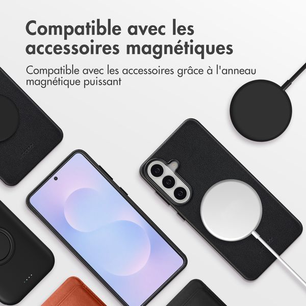 Accezz Coque arrière en cuir avec MagSafe Samsung Galaxy S26 Plus - Onyx Black