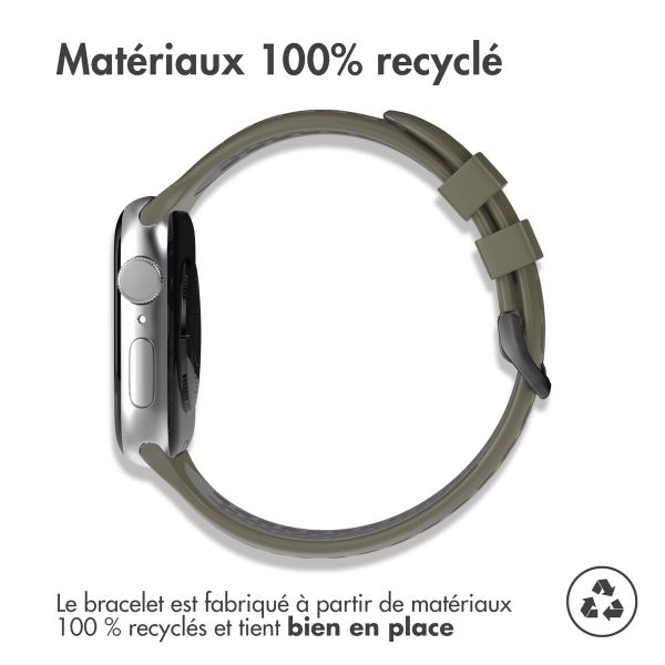 imoshion ﻿Boucle de bracelet de sport en silicone Apple Watch Series 1 á 9 / SE (38/40/41 mm) | Series 10 / 11 (42 mm) - Vert / Noir