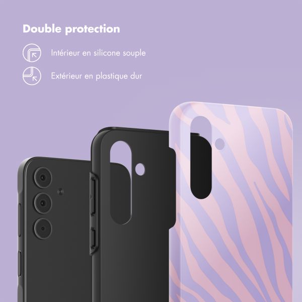 Selencia Coque arrière Vivid Tough Samsung Galaxy A55 - Zebra Light Pink Lilac