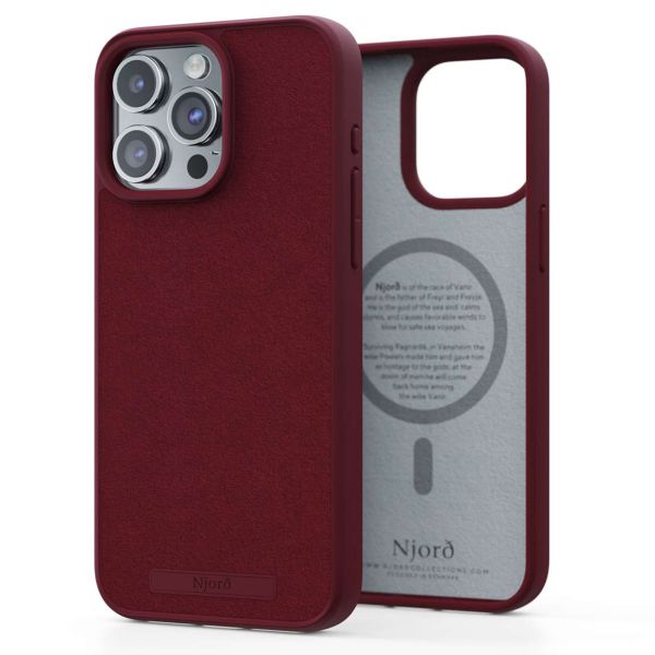 Njorð Collections Coque daim Comfort+ MagSafe iPhone 15 Pro Max - Red