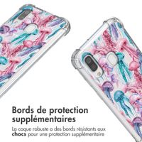 imoshion Coque Design avec cordon Samsung Galaxy A40 - Jellyfish Watercolor