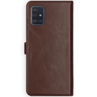 Selencia Étui portefeuille en cuir véritable Samsung Galaxy A51 - Marron
