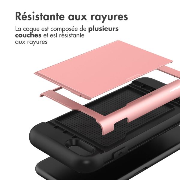 imoshion Coque arrière avec porte-cartes iPhone SE (2022 / 2020) / 8 / 7 - Rose Dorée