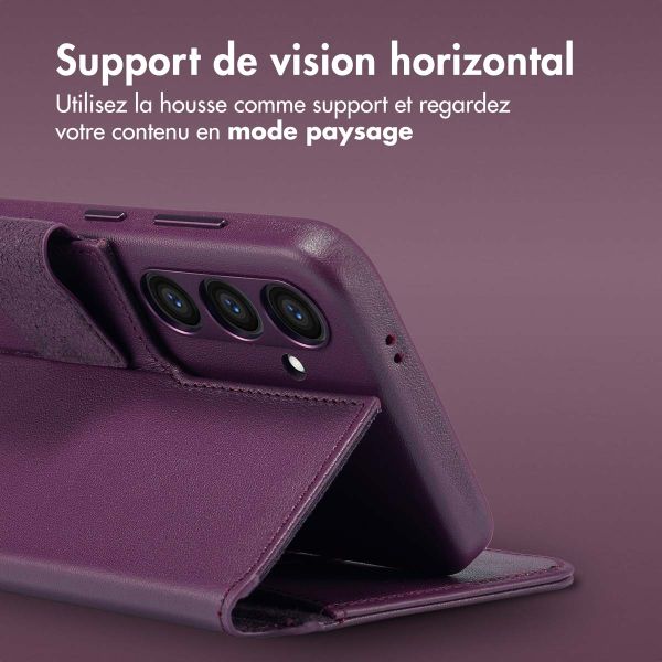Accezz Étui de télephone portefeuille en cuir 2-en-1 avec MagSafe Samsung Galaxy S23 FE - Heath Purple