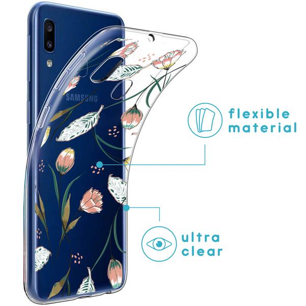 imoshion Coque Design Samsung Galaxy A20e - Fleur - Rose / Vert