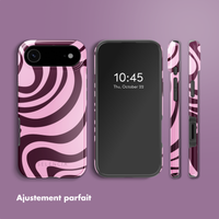 Selencia Coque arrière Vivid avec MagSafe Apple iPhone Air - Wavy Swirl Pink Plum