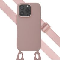 Selencia Coque silicone avec cordon amovible Apple iPhone 16 Pro - Sand Pink