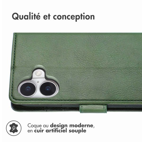 imoshion Étui de télephone portefeuille Apple iPhone 16 - Vert