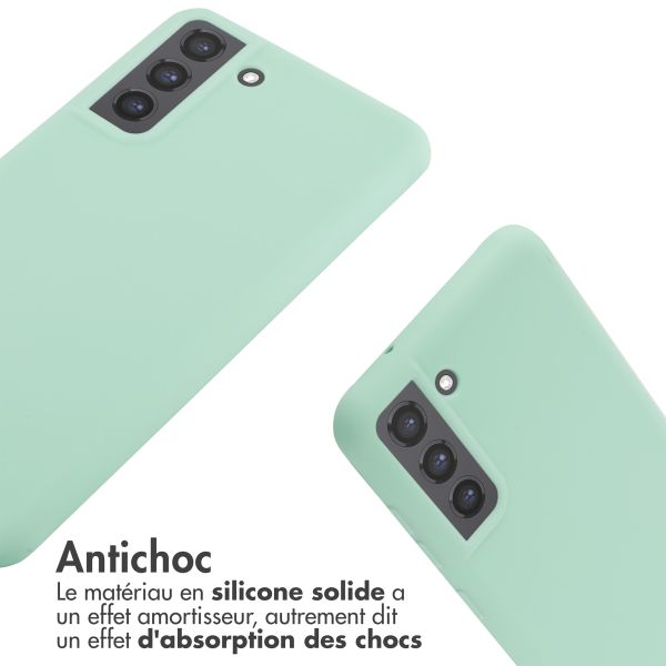 imoshion Coque en silicone avec cordon Samsung Galaxy S21 FE - Vert menthe