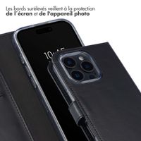 Selencia Étui portefeuille en cuir véritable Apple iPhone 16 Pro Max - Noir