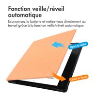 imoshion Étui de liseuse portefeuille Canvas Sleepcover Kobo Elipsa 2E - Peach