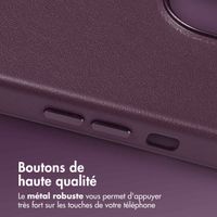 Accezz Coque arrière en cuir avec MagSafe Apple iPhone 13 - Heath Purple