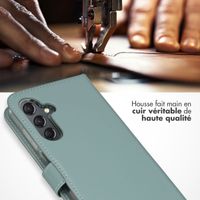 Selencia Étui portefeuille en cuir véritable Samsung Galaxy A25 (5G) - Air Blue