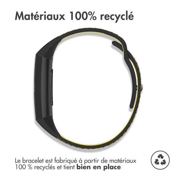 imoshion Bracelet sportif en silicone Fitbit Charge 3  /  4 - Noir / Jaune