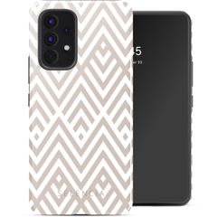 Selencia Coque arrière Vivid Tough Samsung Galaxy A53 - Beige Zigzag