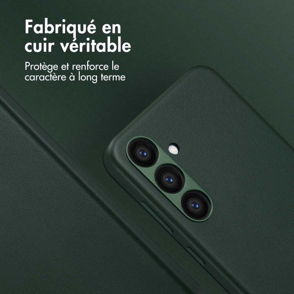 Accezz Coque arrière en cuir avec MagSafe Samsung Galaxy S24 Plus - Cedar Green