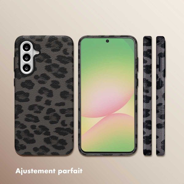 Selencia Coque Sabi imprimé panthère avec MagSafe Samsung Galaxy A56 - Midnight Black