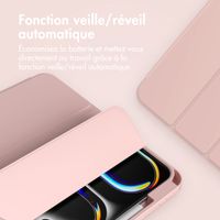 Accezz Étui de téléphone portefeuille Smart Silicone iPad Pro 13 (2024) M4 - Rose