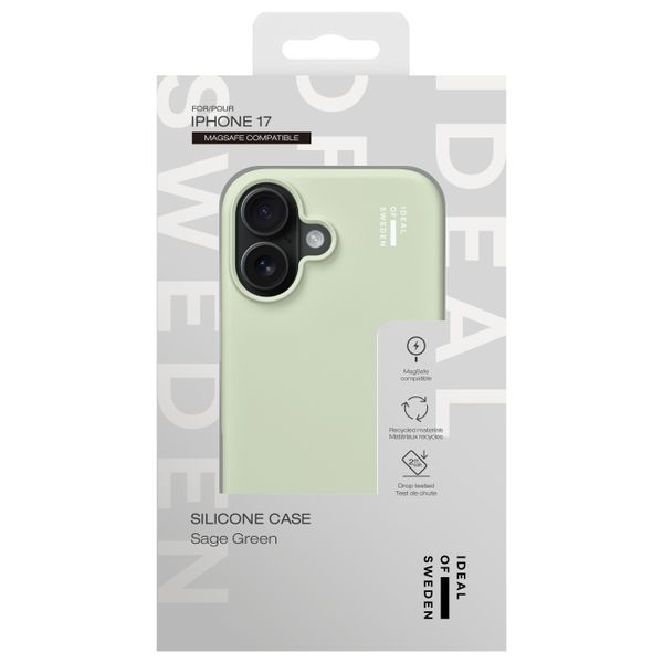 iDeal of Sweden Coque en silicone avec MagSafe Apple iPhone 17 - Sage Green